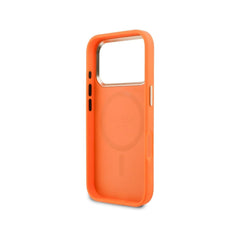 Guess Funda para iPhone 17 Pro – Carcasa 4G Perforada con MagSafe Naranja, Protección Anticaídas y Ajuste Preciso