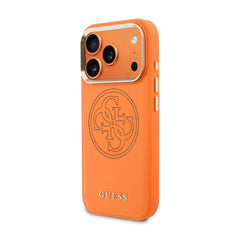 Guess iPhone 17 Pro Max Case – MagSafe Compatible Case, Perforated 4G Orange Design with Guess Logo and Drop Protection