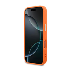 Guess iPhone 17 Pro Max Case – MagSafe Compatible Case, Perforated 4G Orange Design with Guess Logo and Drop Protection