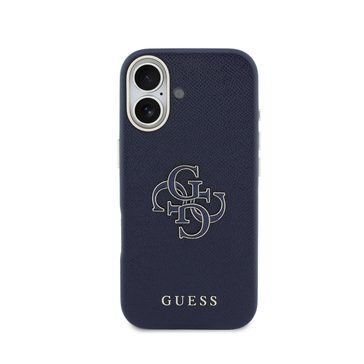 Guess iPhone 17 Case - Blue Leather-Effect Case with Guess Logo, Drop Protection, and Precise Fit