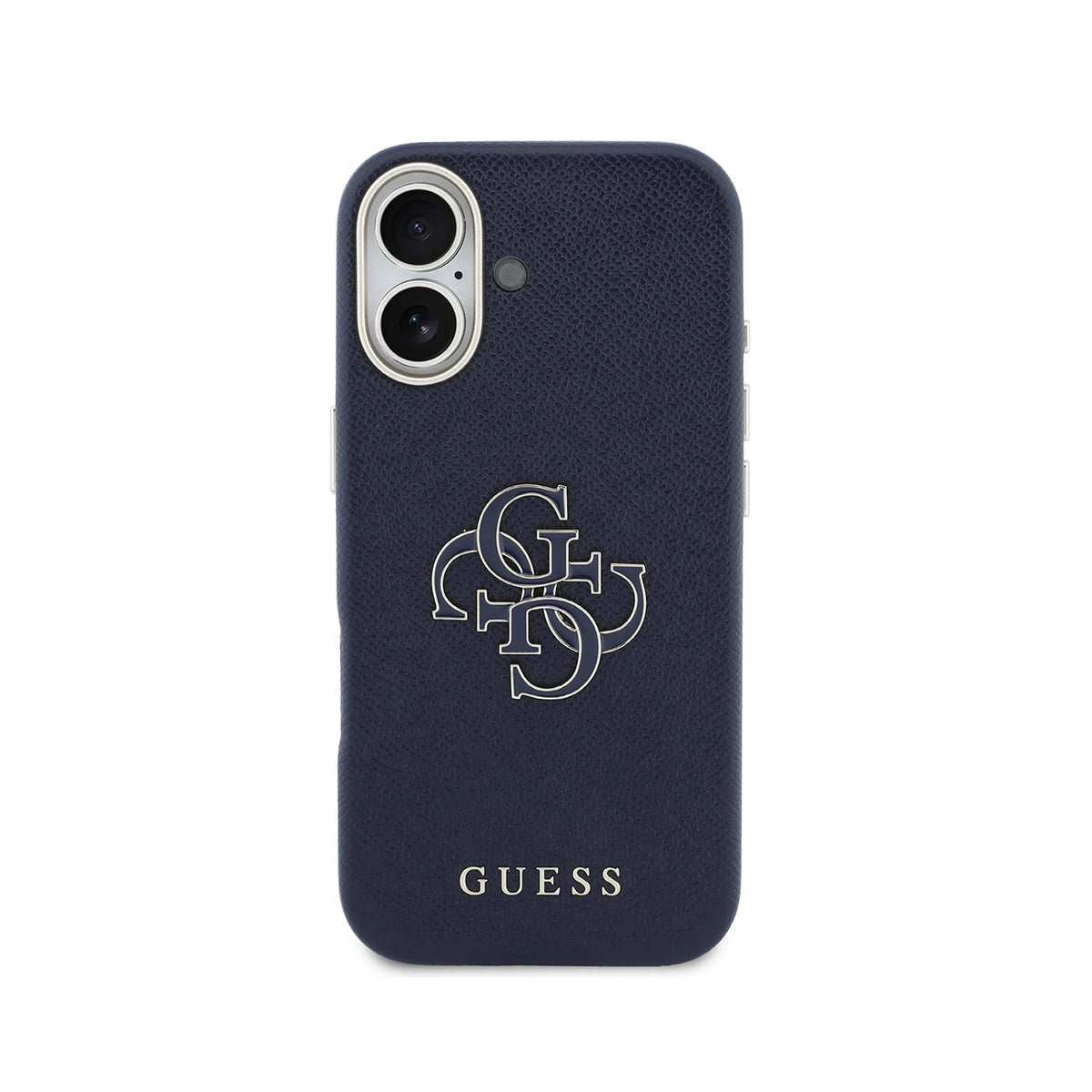 Guess Funda para iPhone 17 – Carcasa con Efecto Piel Azul con Logo Guess, Protección Anticaídas y Ajuste Preciso