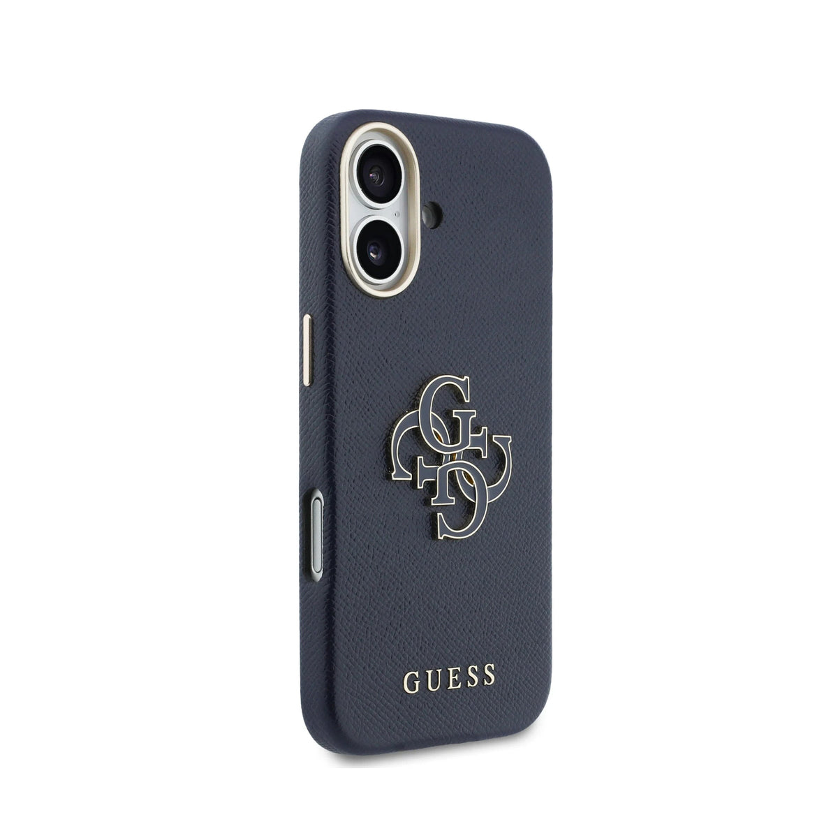 Guess iPhone 17 Case - Blue Leather-Effect Case with Guess Logo, Drop Protection, and Precise Fit