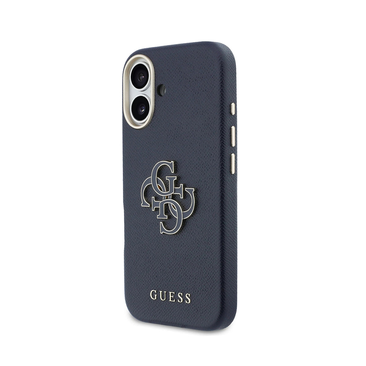 Guess iPhone 17 Case - Blue Leather-Effect Case with Guess Logo, Drop Protection, and Precise Fit