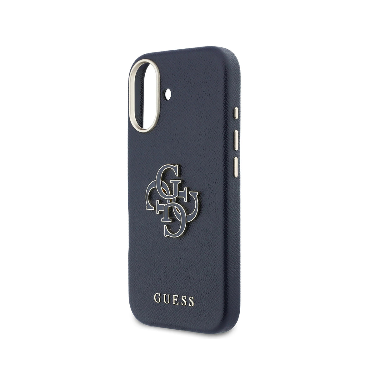 Guess iPhone 17 Case - Blue Leather-Effect Case with Guess Logo, Drop Protection, and Precise Fit