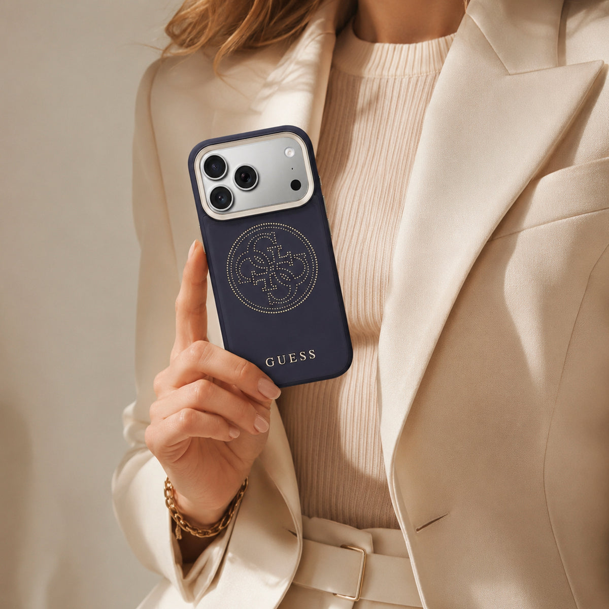 Guess iPhone 17 Pro Case – 4G Perforated Cover with MagSafe Blue, Drop Protection and Precise Fit