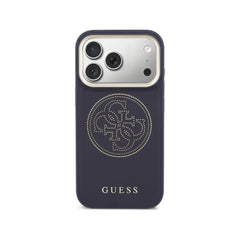 Guess iPhone 17 Pro Max Case – MagSafe Compatible Case, Perforated 4G Blue Design with Guess Logo and Drop Protection