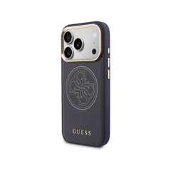 Guess iPhone 17 Pro Max Case – MagSafe Compatible Case, Perforated 4G Blue Design with Guess Logo and Drop Protection