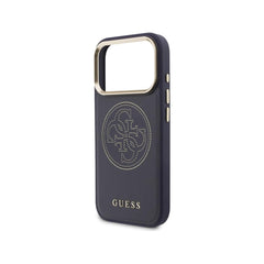 Guess iPhone 17 Pro Max Case – MagSafe Compatible Case, Perforated 4G Blue Design with Guess Logo and Drop Protection