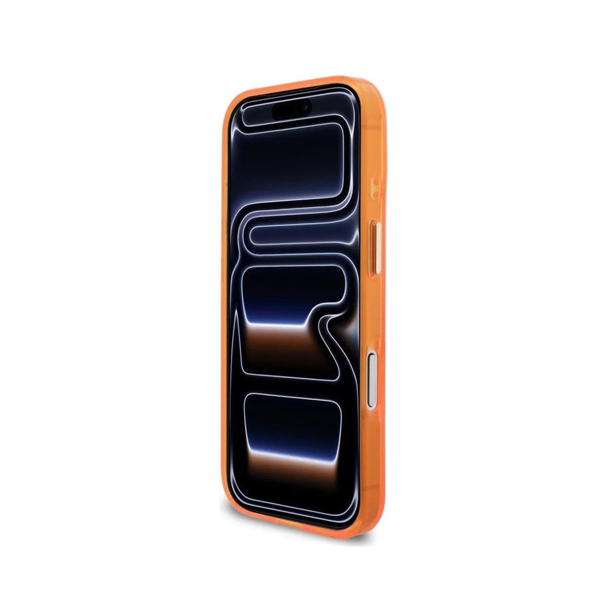 GUESS Funda IML con Inscripción de Metal para iPhone 17 Pro Max/18 Pro Max Compatible con MagSafe y Protección Anticaídas, Naranja