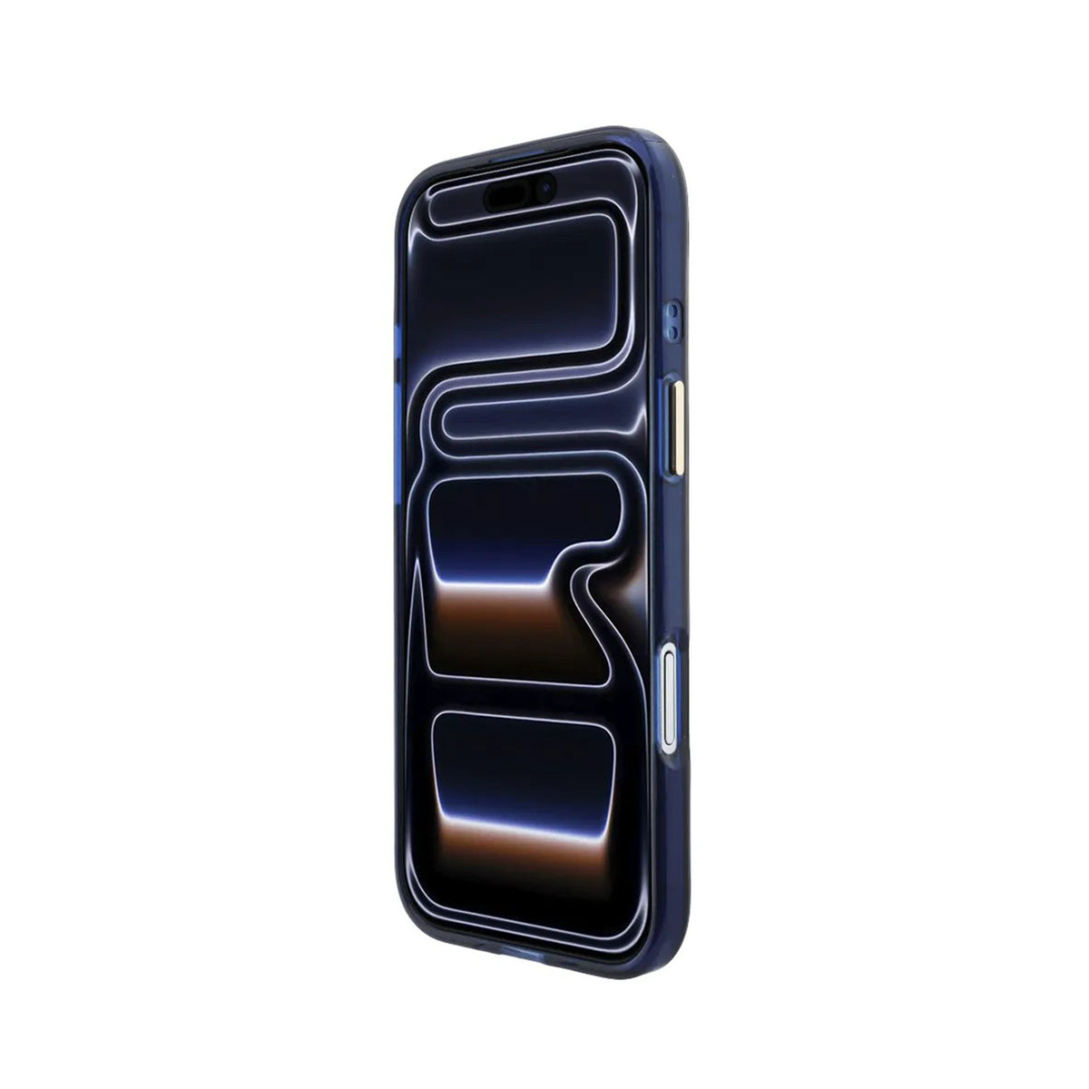 GUESS Funda IML con Inscripción de Metal para iPhone Air Compatible con MagSafe y Protección Anticaídas, Azul
