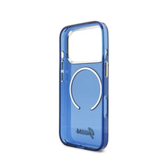 GUESS Funda IML con Inscripción de Metal para iPhone 17 Pro Max Compatible con MagSafe y Protección Anticaídas, Azul