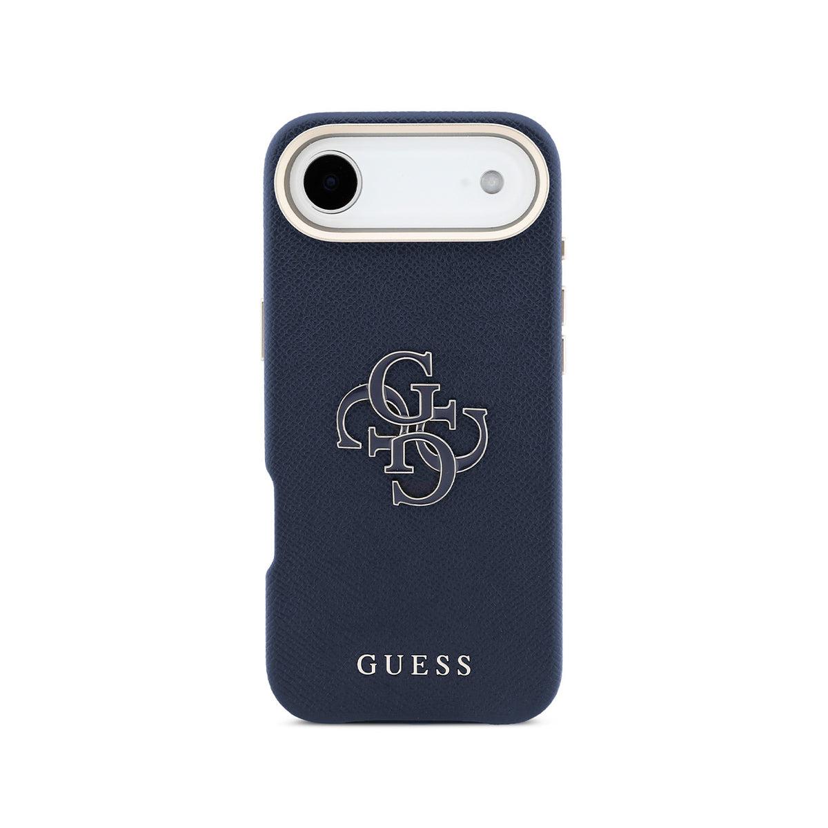 GUESS Funda Efecto Piel Logo Clásico para iPhone Air con Protección Anticaídas, Azul