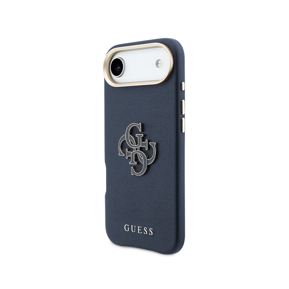 GUESS Funda Efecto Piel Logo Clásico para iPhone Air con Protección Anticaídas, Azul