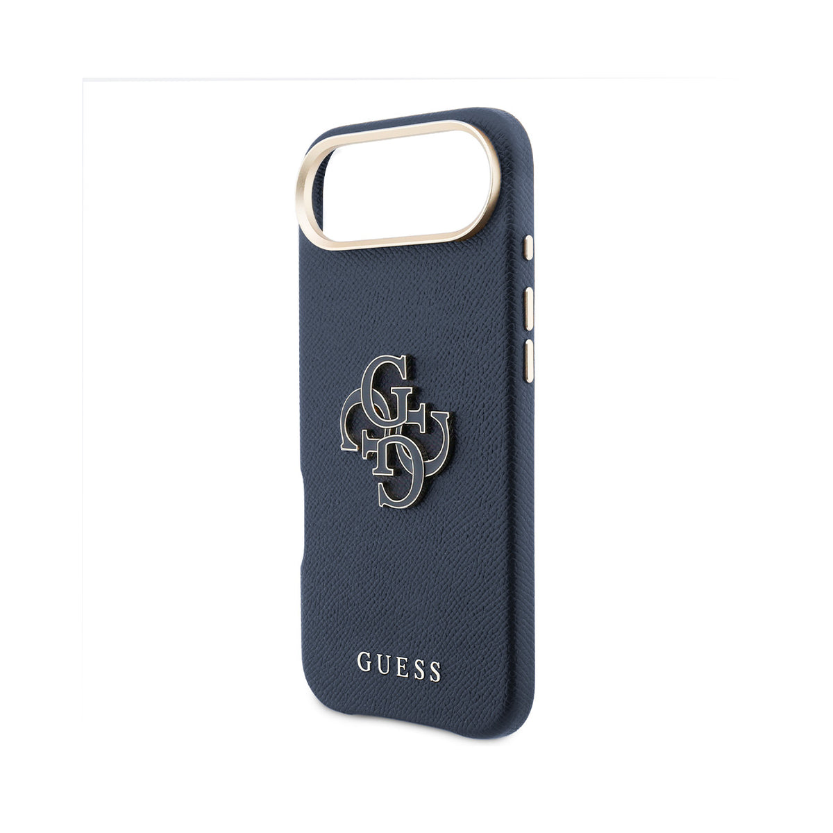 GUESS Funda Efecto Piel Logo Clásico para iPhone Air con Protección Anticaídas, Azul