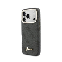 GUESS Funda Logo Script para iPhone 17 Pro Compatible con MagSafe y Protección Anticaídas, Negra