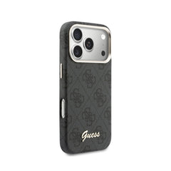 GUESS Funda Logo Script para iPhone 17 Pro Compatible con MagSafe y Protección Anticaídas, Negra