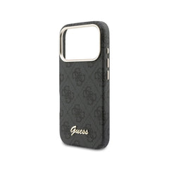 GUESS Funda Logo Script para iPhone 17 Pro Max Compatible con MagSafe y Protección Anticaídas, Negra