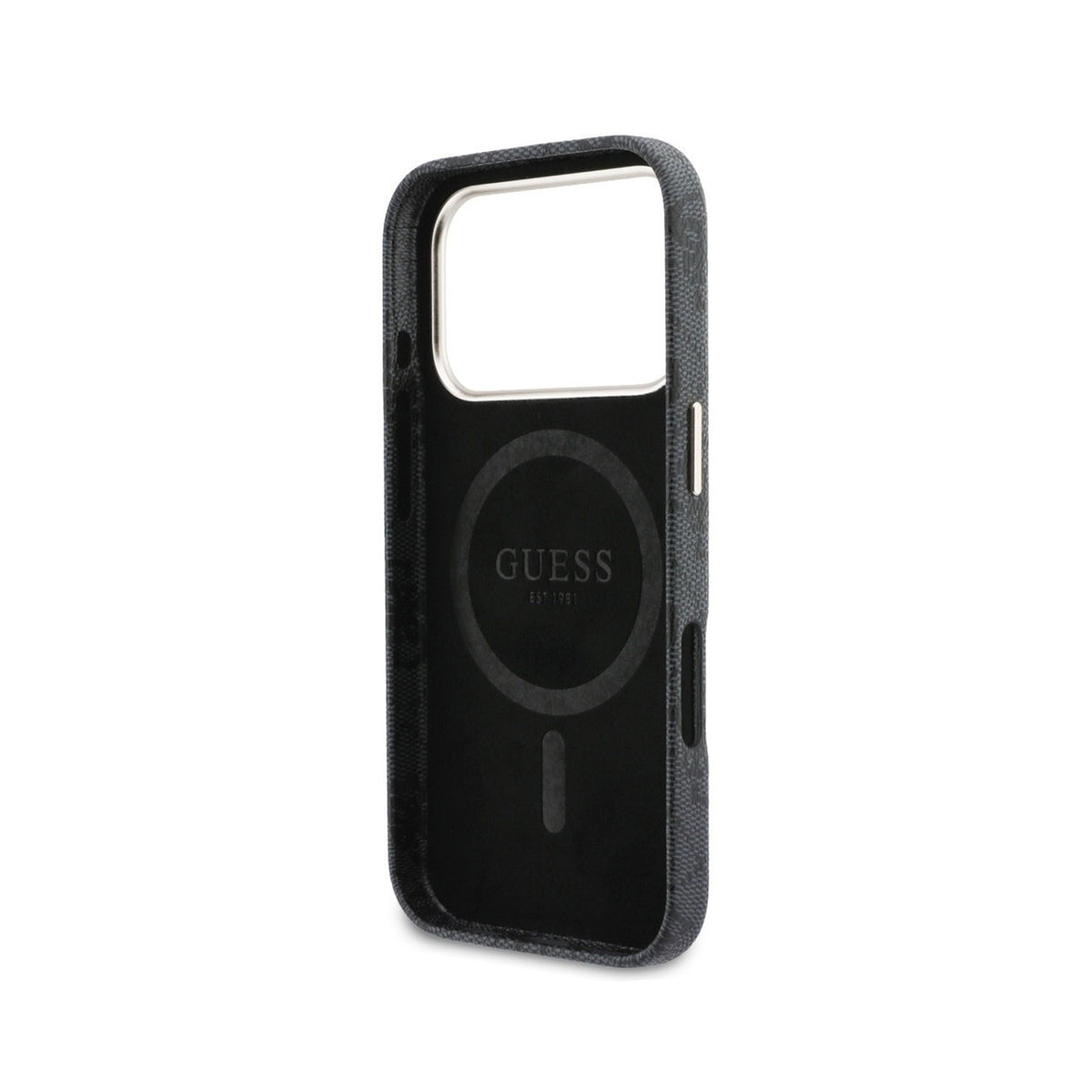 GUESS Funda Logo Script para iPhone 17 Pro Max/18 Pro Max Compatible con MagSafe y Protección Anticaídas, Negra