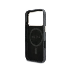 GUESS Funda Logo Script para iPhone 17 Pro Max Compatible con MagSafe y Protección Anticaídas, Negra