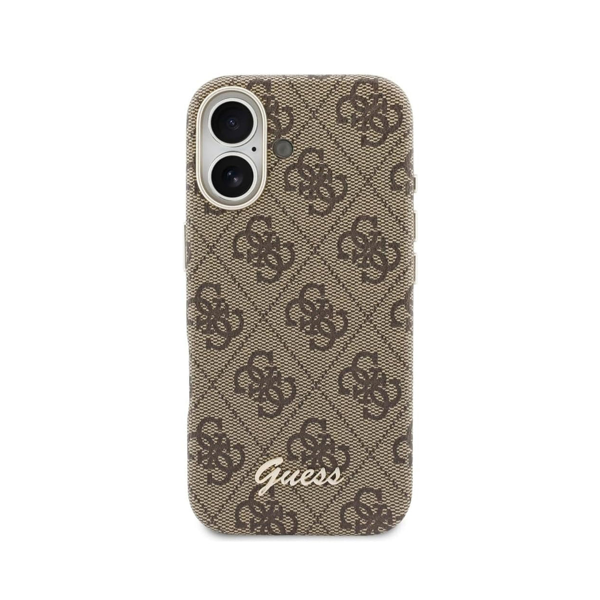 GUESS Funda Logo Script para iPhone 17 Compatible con MagSafe y Protección Anticaídas, Marrón