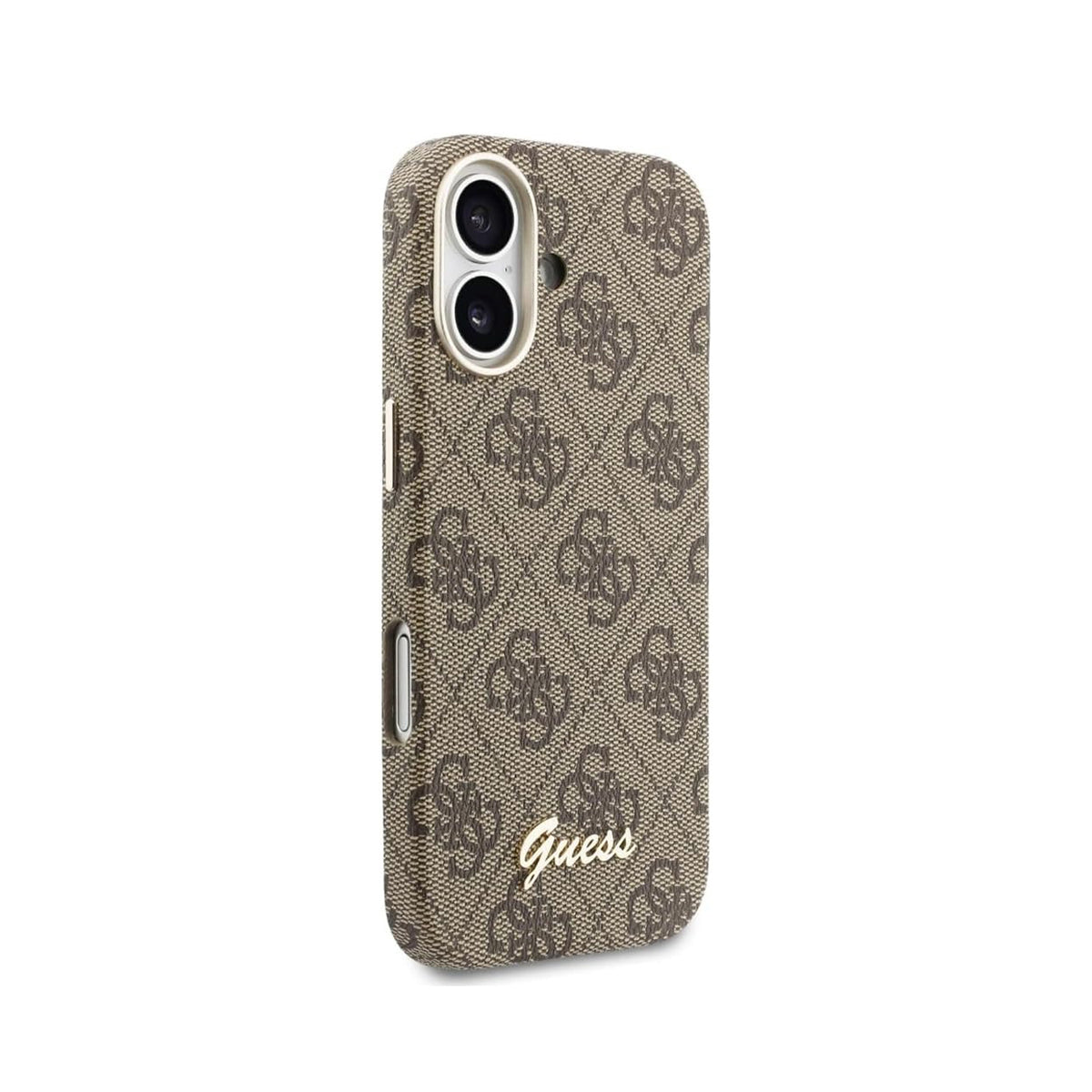 GUESS Funda Logo Script para iPhone 17 Compatible con MagSafe y Protección Anticaídas, Marrón