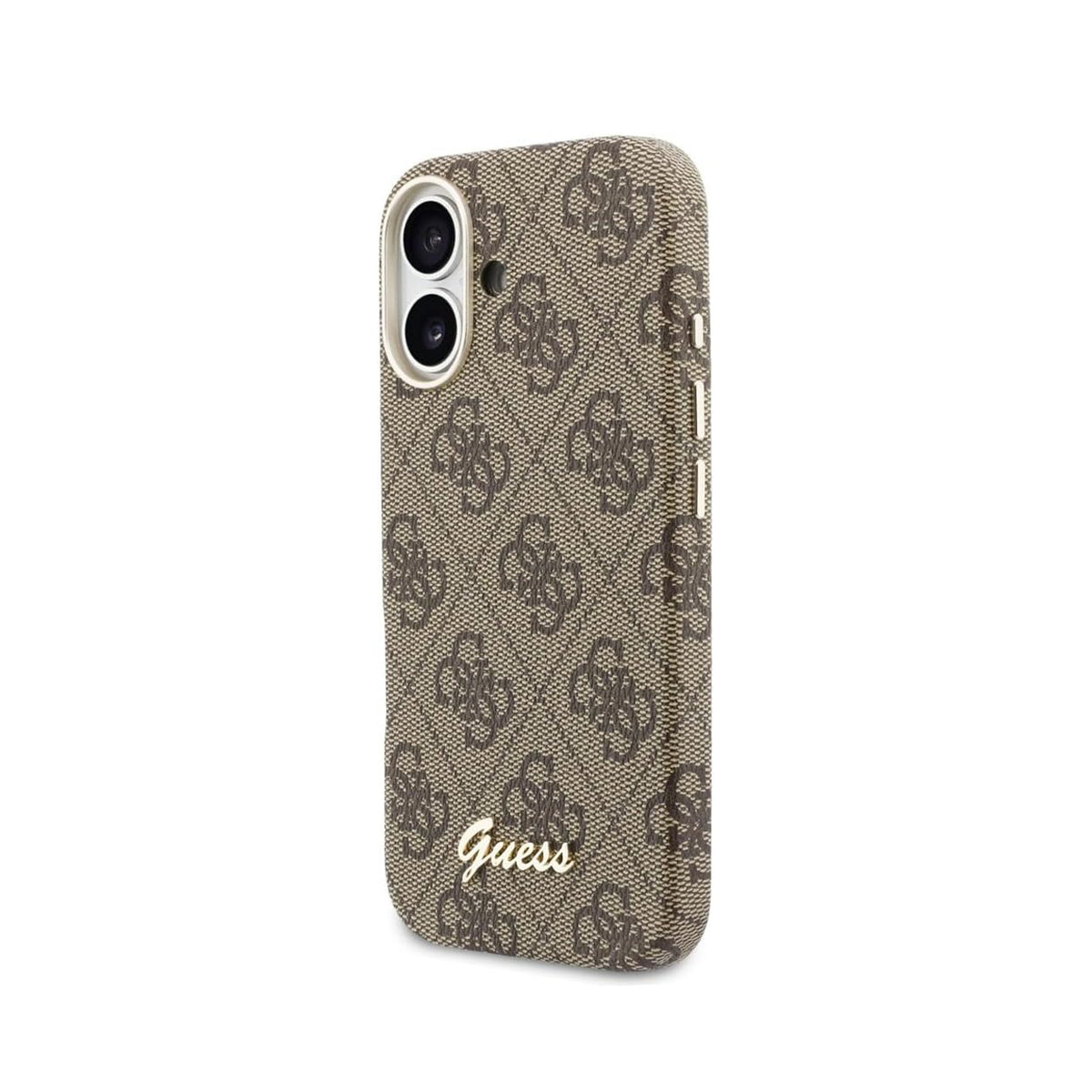 GUESS Funda Logo Script para iPhone 17 Compatible con MagSafe y Protección Anticaídas, Marrón