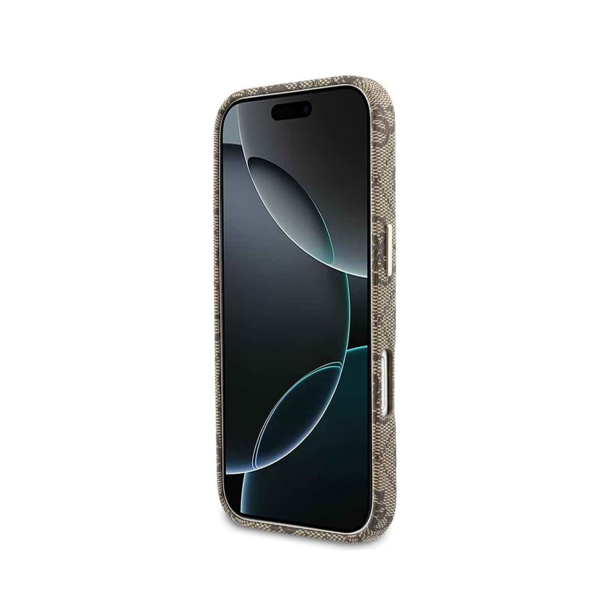 GUESS Funda Logo Script para iPhone 17 Compatible con MagSafe y Protección Anticaídas, Marrón