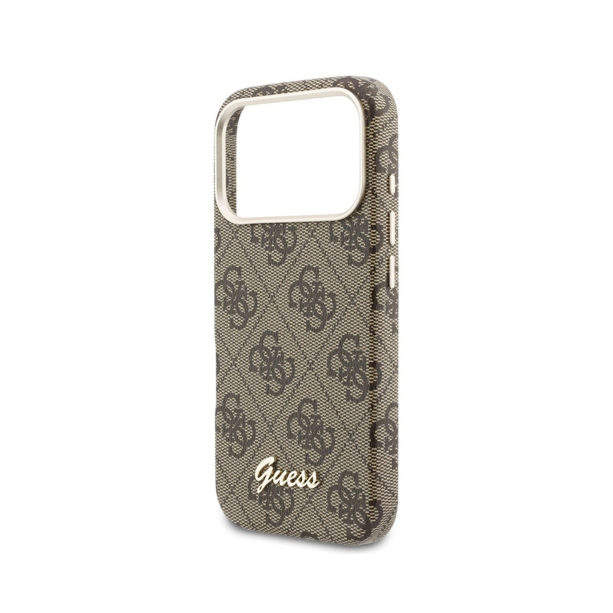 GUESS Funda Logo Script para iPhone 17 Pro/18 Pro Compatible con MagSafe, Marrón