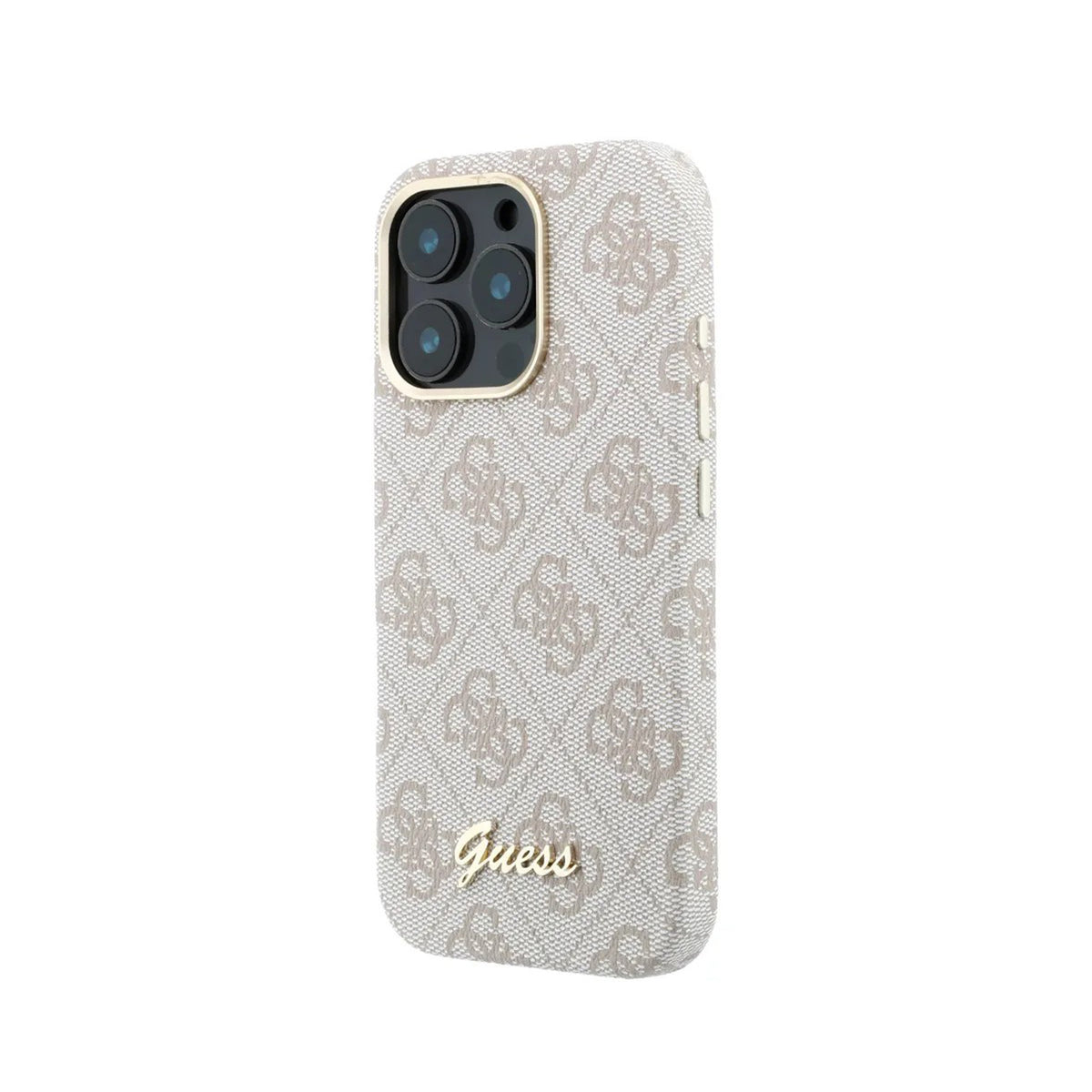 GUESS Funda de Polipiel Logo en Relieve para iPhone 16 Pro Max Compatible con MagSafe y Protección Anticaídas, Rosa