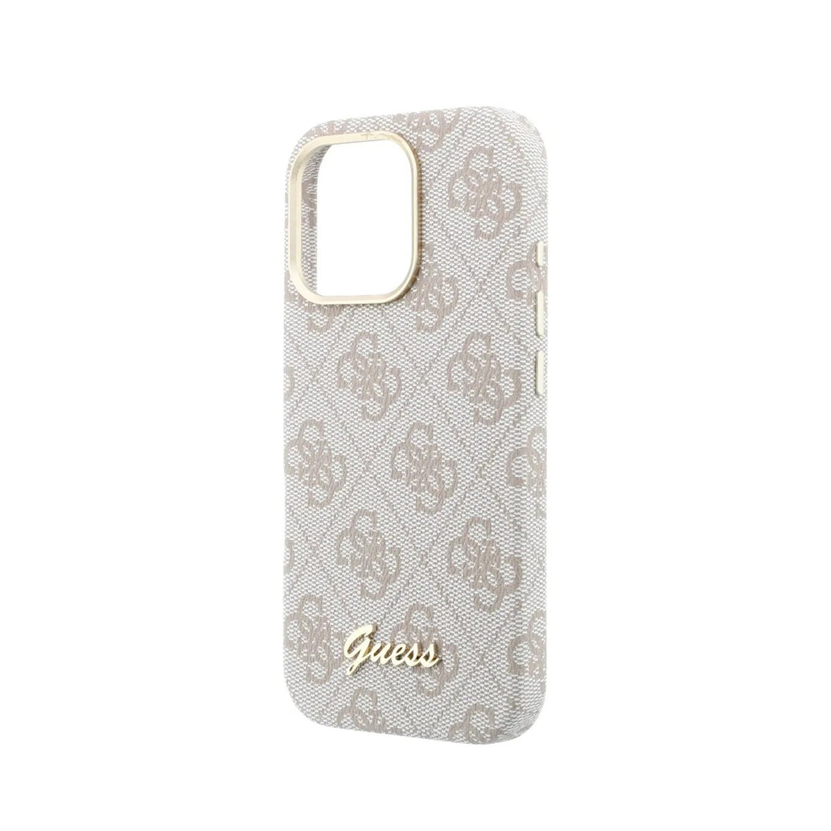 GUESS Funda de Polipiel Logo en Relieve para iPhone 16 Pro Max Compatible con MagSafe y Protección Anticaídas, Rosa