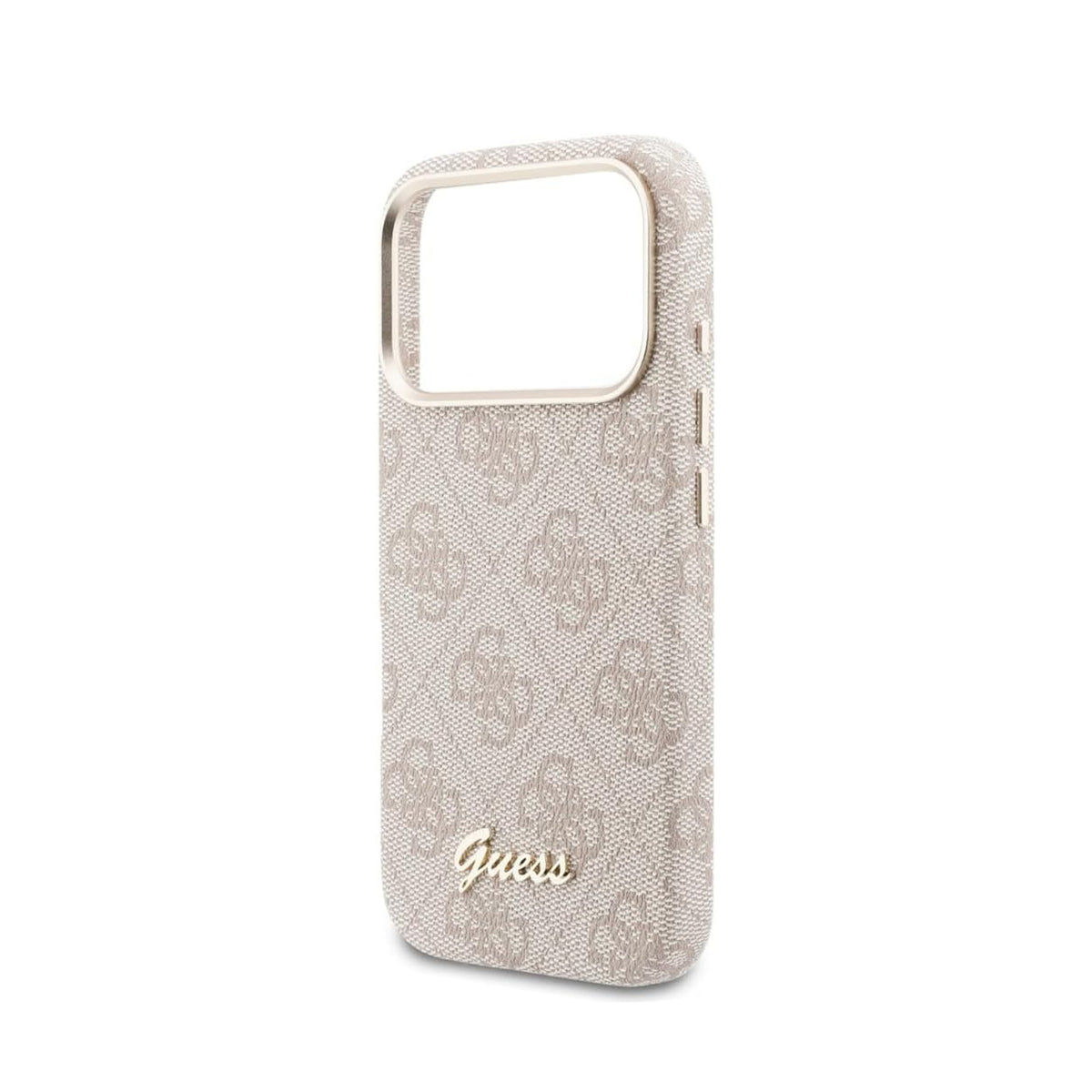 GUESS Funda de Polipiel con Logo en Relieve para iPhone 17 Pro/18 Pro Compatible con MagSafe, Rosa