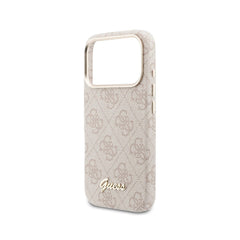 GUESS Funda Logo Script para iPhone 17 Pro Max Compatible con MagSafe y Protección Anticaídas, Rosa