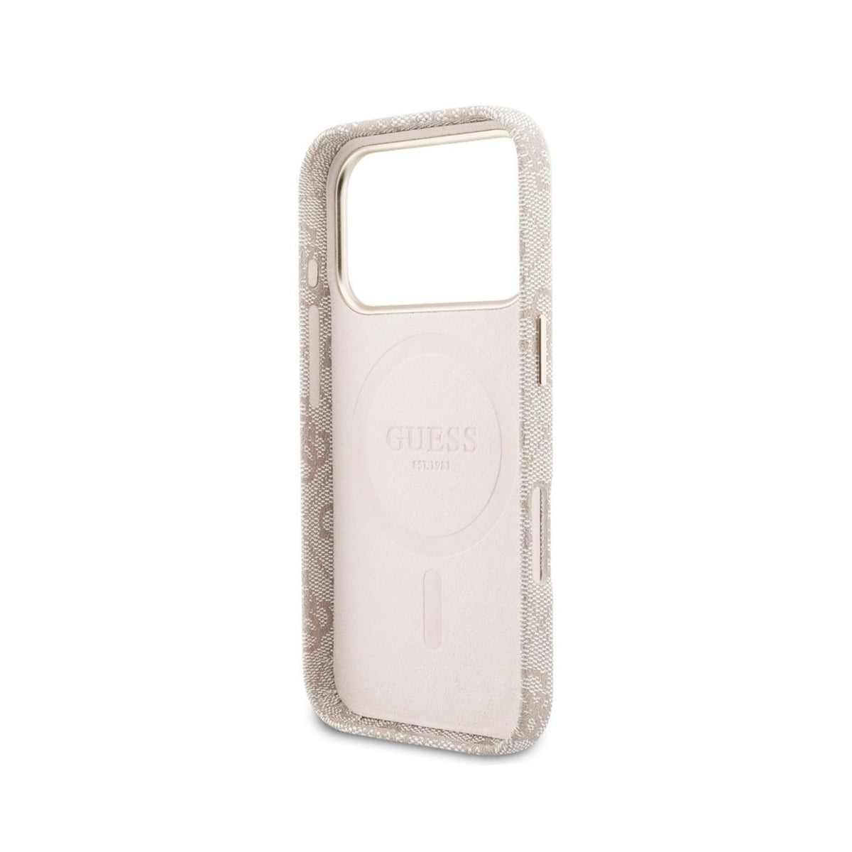GUESS Funda Logo Script para iPhone 17 Pro Max/18 Pro Max Compatible con MagSafe y Protección Anticaídas, Rosa