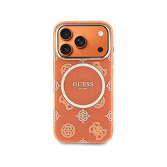 Guess Case for iPhone 17 Pro – Rigid Orange Case with Guess Multilogo, Drop Protection and Precise Fit