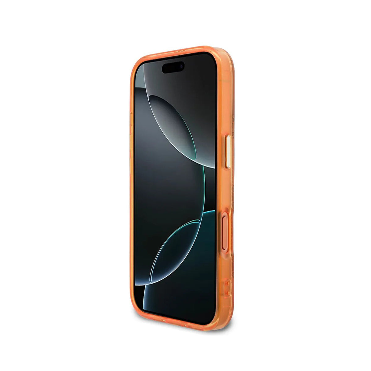 Guess Case for iPhone 17 Pro Max – Orange Hard Case with Guess Multilogo Design, Drop Protection and Precise Fit