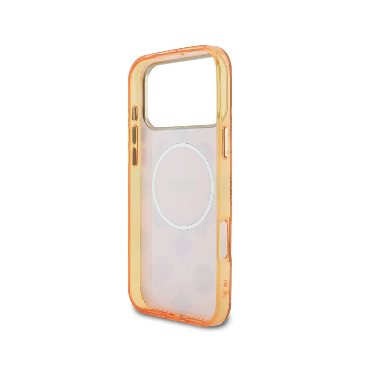 Guess Case for iPhone 17 Pro Max – Orange Hard Case with Guess Multilogo Design, Drop Protection and Precise Fit