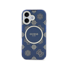 Guess Funda para iPhone 17 – Carcasa Rígida con Diseño Multilogo Azul, Protección Anticaídas y Ajuste Preciso