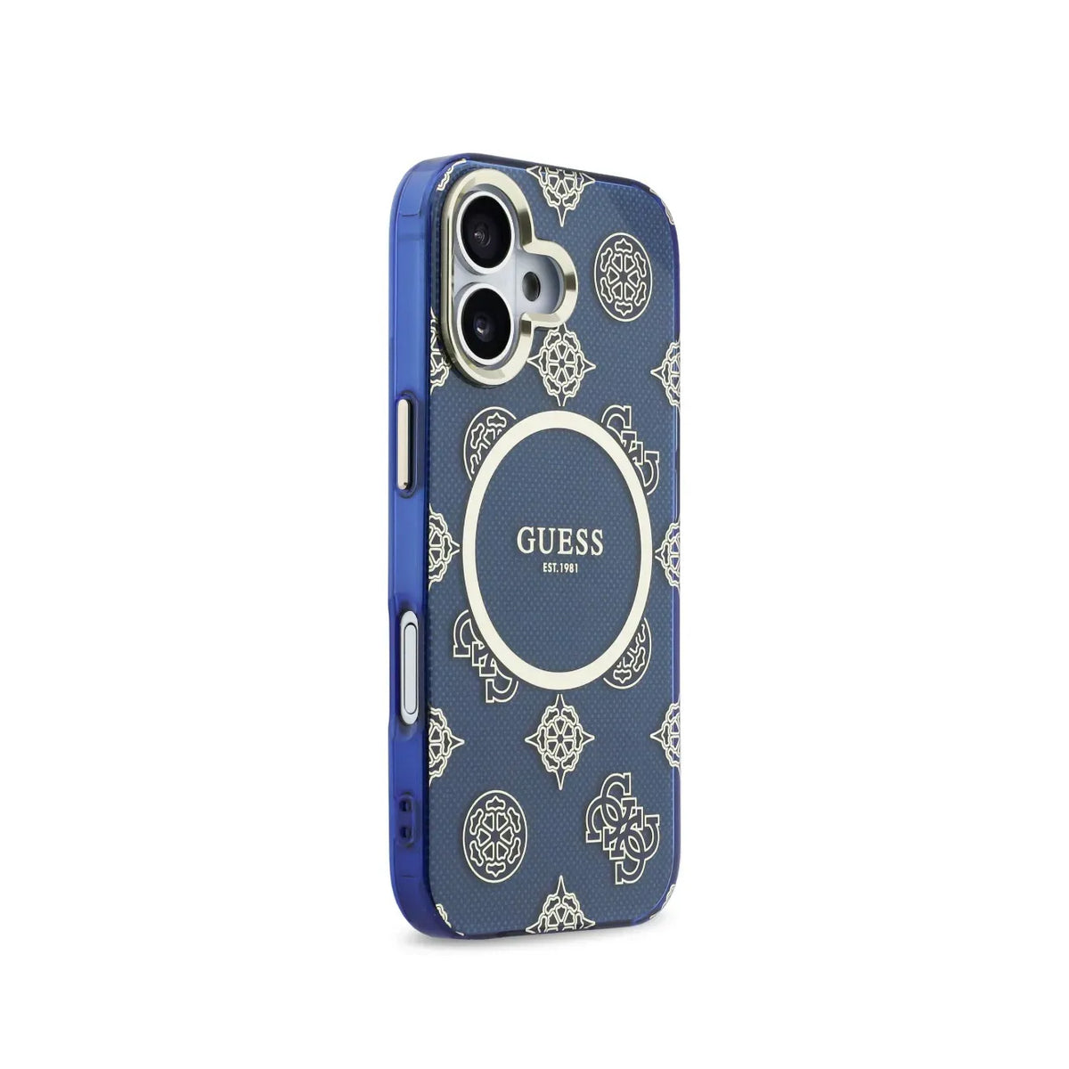 Guess Funda Multilogo para iPhone 17 Compatible con MagSafe y Protección Anticaídas, Azul