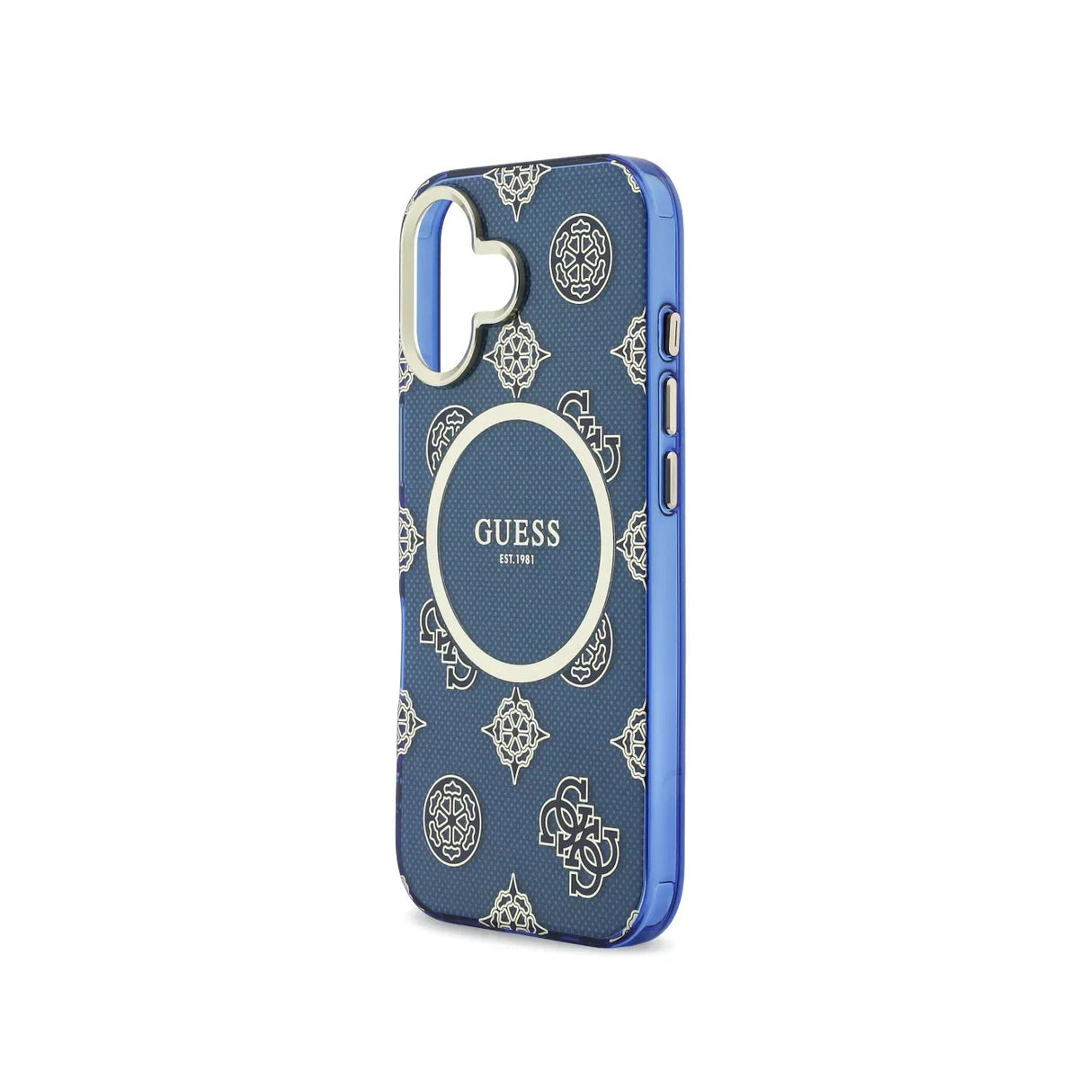 Guess Funda Multilogo para iPhone 17 Compatible con MagSafe y Protección Anticaídas, Azul