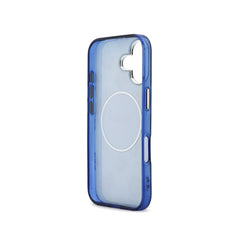 Guess Funda para iPhone 17 – Carcasa Rígida con Diseño Multilogo Azul, Protección Anticaídas y Ajuste Preciso
