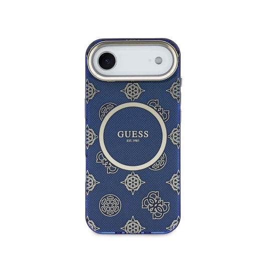 GUESS Funda para iPhone Air – Carcasa Rígida Azul Multilogo Guess, Protección Segura y Ajuste Preciso