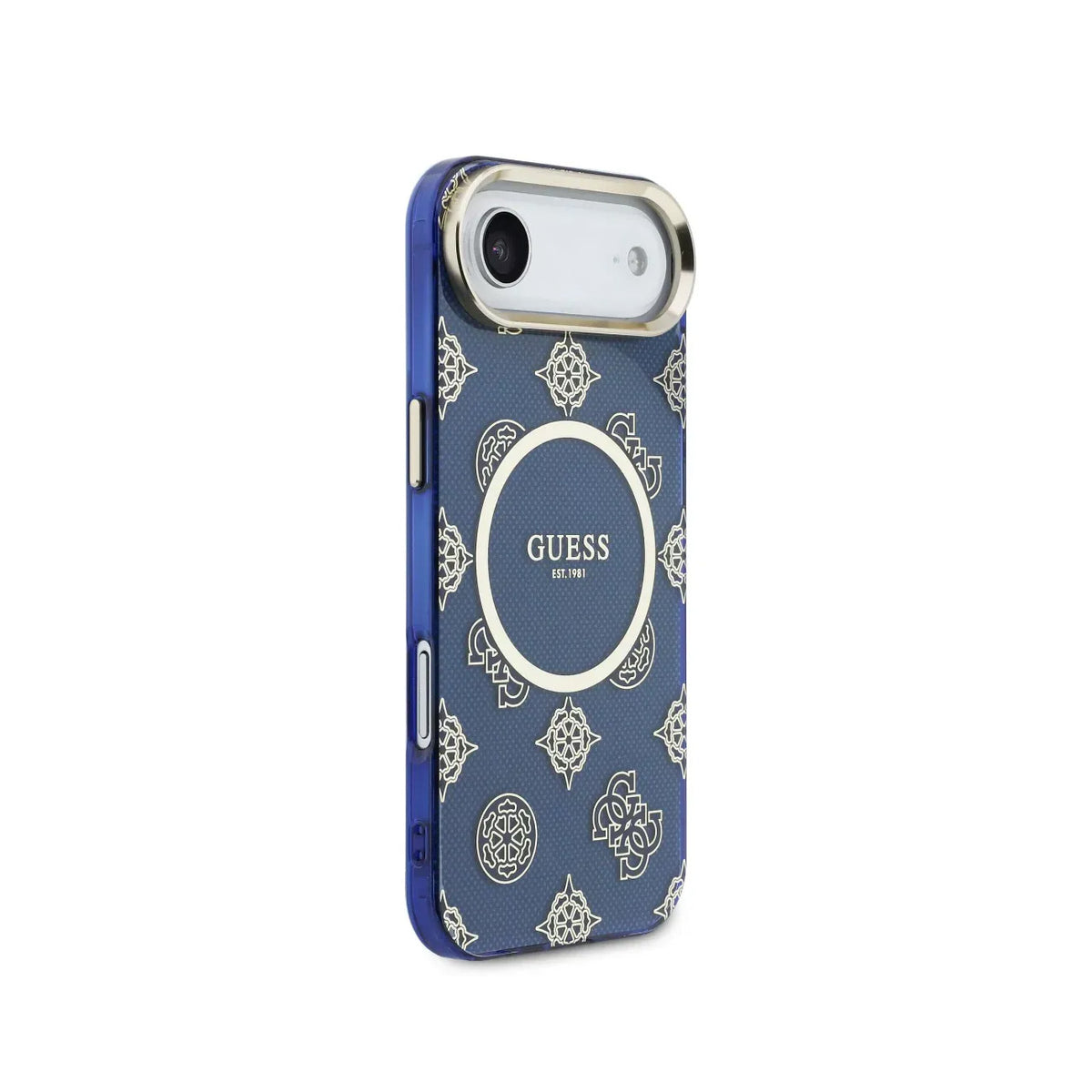 GUESS Case for iPhone 17 Air – Blue Multi-logo Guess Hard Case, Secure Protection and Precise Fit