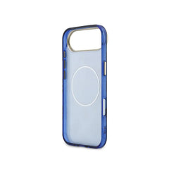GUESS Funda para iPhone 17 Air – Carcasa Rígida Azul Multilogo Guess, Protección Segura y Ajuste Preciso