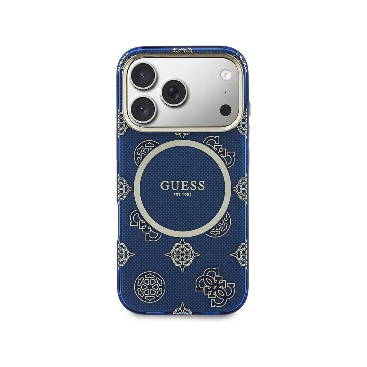 Guess Case for iPhone 17 Pro - Rigid Blue Case with Guess Multilogo, Drop Protection and Precise Fit