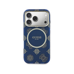 Guess Case for iPhone 17 Pro - Rigid Blue Case with Guess Multilogo, Drop Protection and Precise Fit