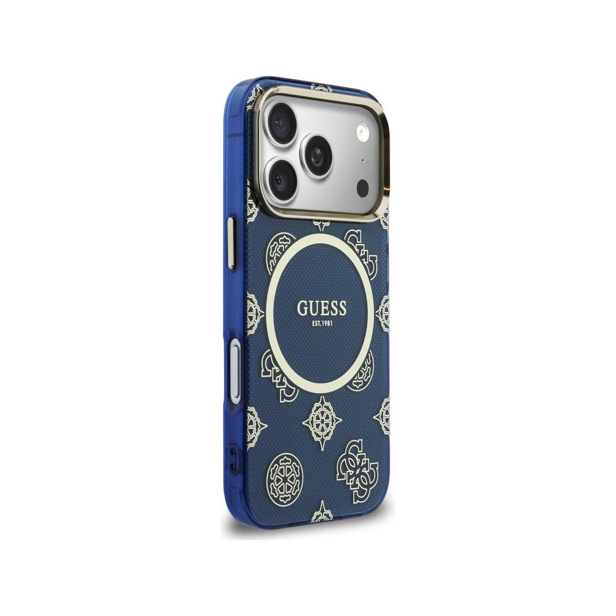 Guess Case for iPhone 17 Pro - Rigid Blue Case with Guess Multilogo, Drop Protection and Precise Fit