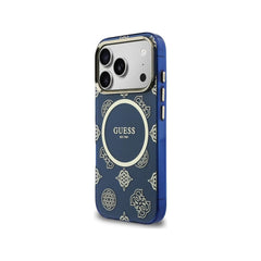 Guess Case for iPhone 17 Pro - Rigid Blue Case with Guess Multilogo, Drop Protection and Precise Fit