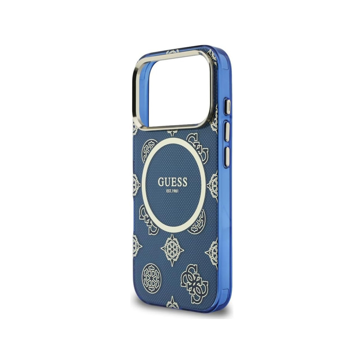 Guess Case for iPhone 17 Pro - Rigid Blue Case with Guess Multilogo, Drop Protection and Precise Fit