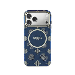 Guess Funda Multilogo para iPhone 17 Pro Max con Protección Anticaídas, Azul