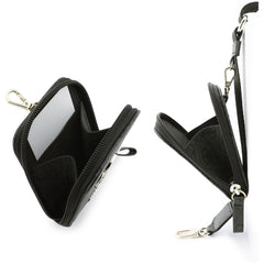 GUESS Correa Universal de PU con Cartera y Estampado 4G, Negro